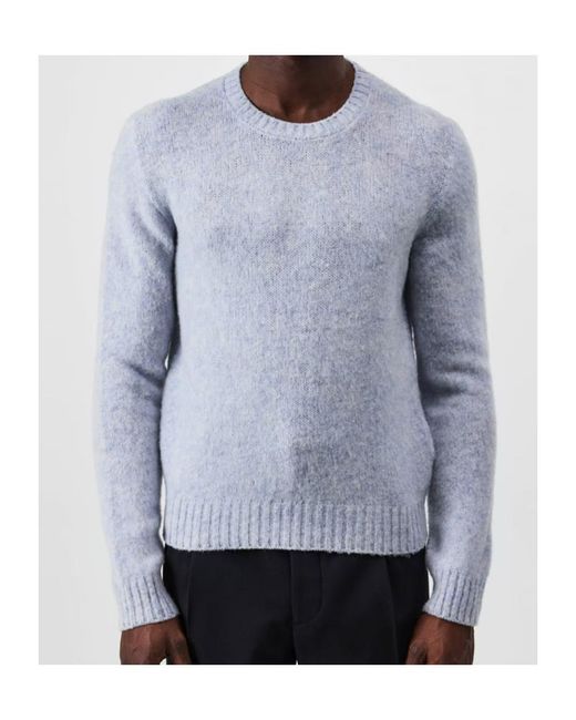Prada Blue Thick Knit Sweater for men
