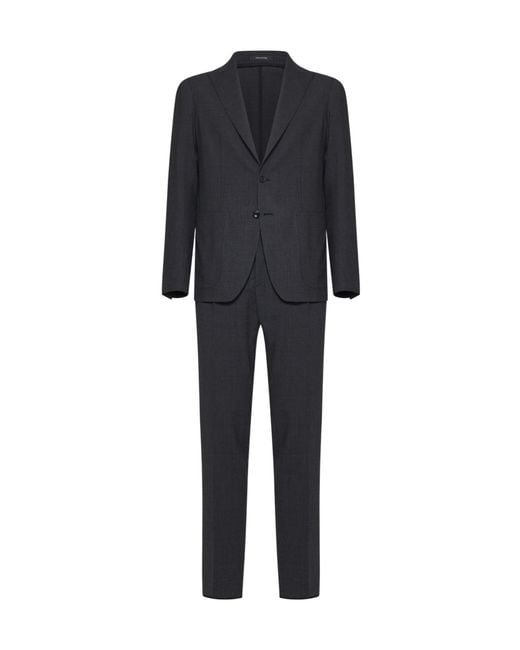 Tagliatore Black Single-Breasted Two-Piece Suit Set for men