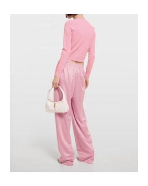 Gucci Pink Gg Fine Jacquard Cardigan