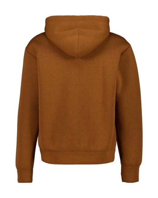 MM6 by Maison Margiela Brown Regular Fit Zipped Hooded Sweatshirt for men