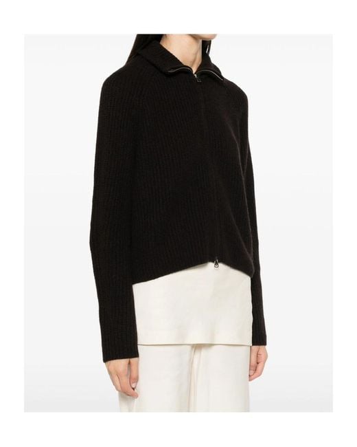 Lisa Yang Black Long-Sleeve Zip-Up Cardigan