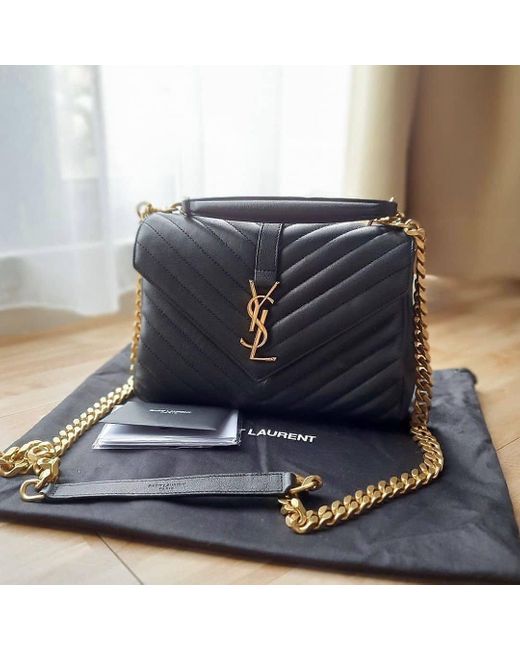 Saint Laurent Black College Medium Shoulder Bag