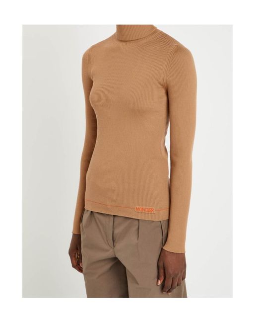 Moncler Brown Logo Wool Top