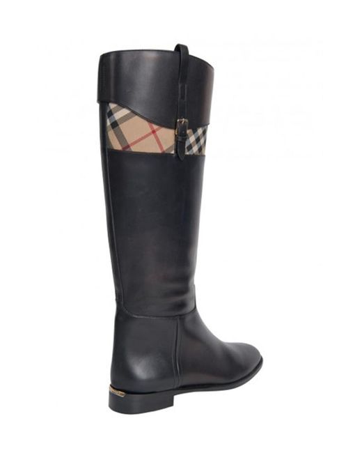 Burberry Black Cowhide Low-Heeled Boots