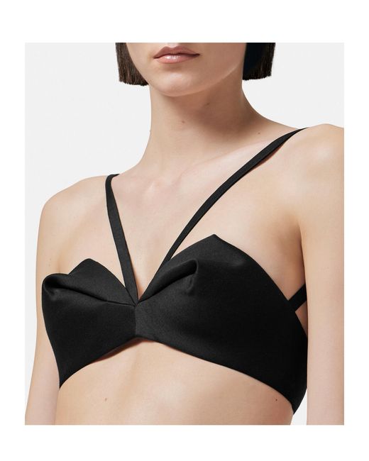 Versace Black Pleated Bustier Top