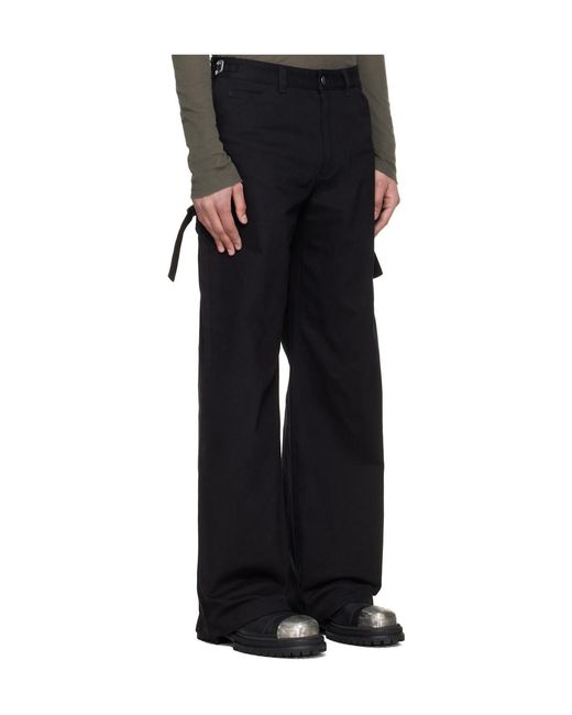 HELIOT EMIL Black Gait Belt Loop Jeans for men