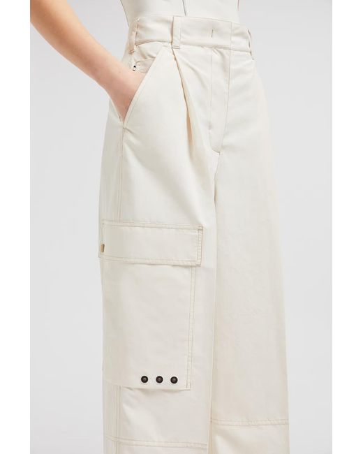 Moncler White Grenoble Logo Patch Cargo Pants
