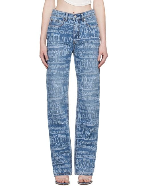 Alexander Wang Blue Ez Mid-Waisted Straight-Leg Jeans