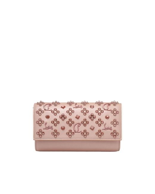 Christian Louboutin Pink Studded Leather Wallet