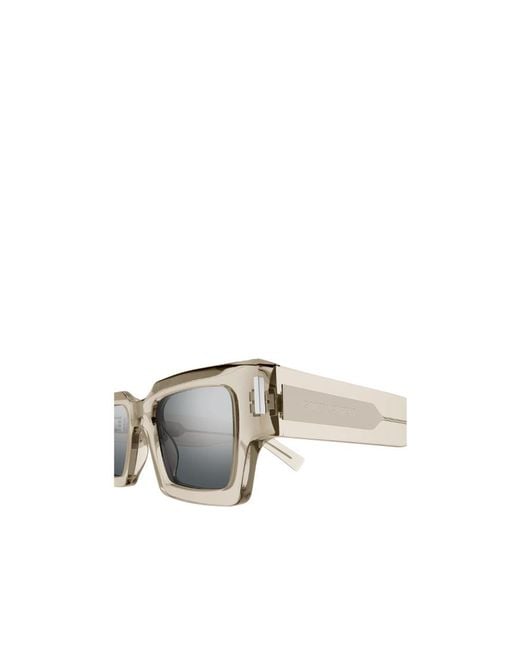 Saint Laurent White Eyewear Rectangular Frame Sunglasses for men