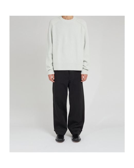 Studio Nicholson White Ribbed Knit Jumper for men