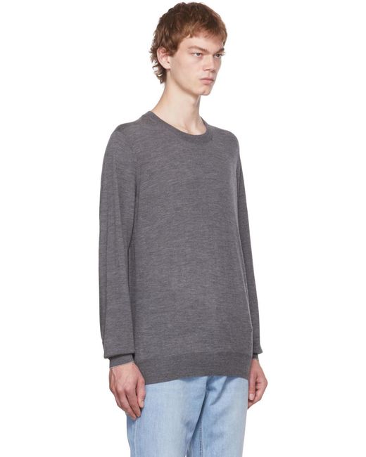 Brunello Cucinelli Gray Crewneck Knitted Jumper for men