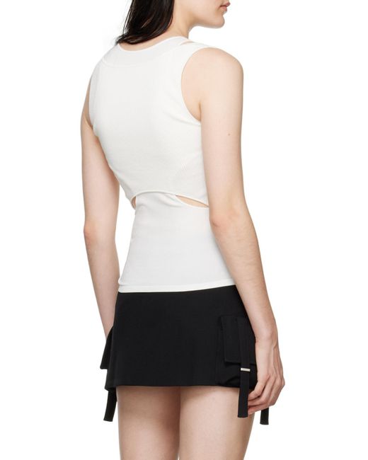 Dion Lee White Interlink Knitted Tank Top for men