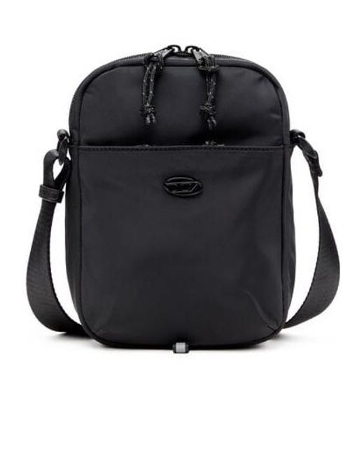 DIESEL Black D-Pack Logo Plaque Crossbody Bag for men