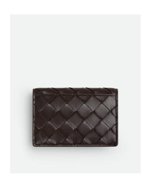 Bottega Veneta Brown Intrecciato Business Card Case