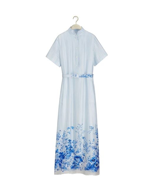 Dior Blue Iviera Long Belted Shirtdress