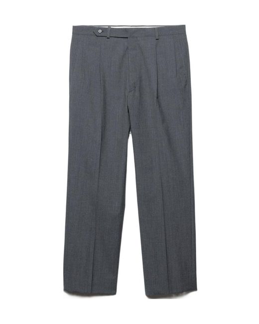 Prada Gray Pleated Tailored Trousers for men