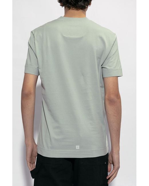 Givenchy Blue Faded 4G Logo Printed Crewneck T-Shirt for men