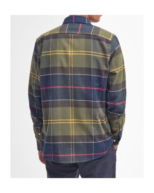 Barbour Blue Edderton Long Sleeve Patterned Shirt for men