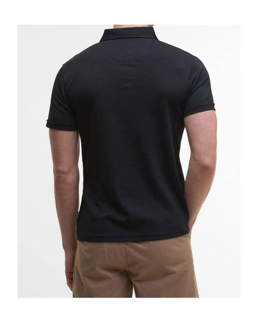 Barbour Black Corpatch Tailored Short-Sleeved Polo Shirt for men