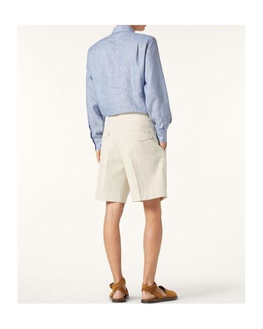 Loro Piana Blue Andre Button-Fastening Linen Shirt for men