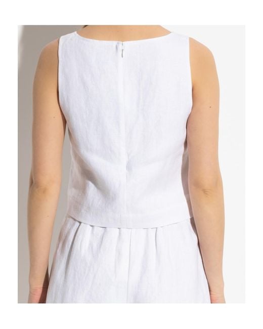 Posse White Linen Top