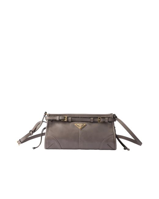 Prada Brown Small Leather Shoulder Bag