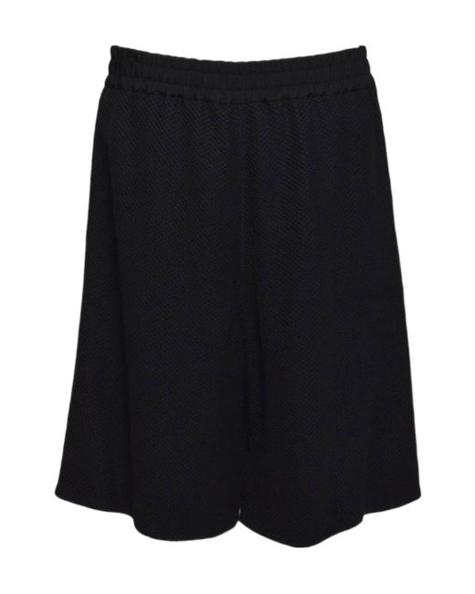 Jil Sander Black Honeycomb Relaxed Fit Shorts for men