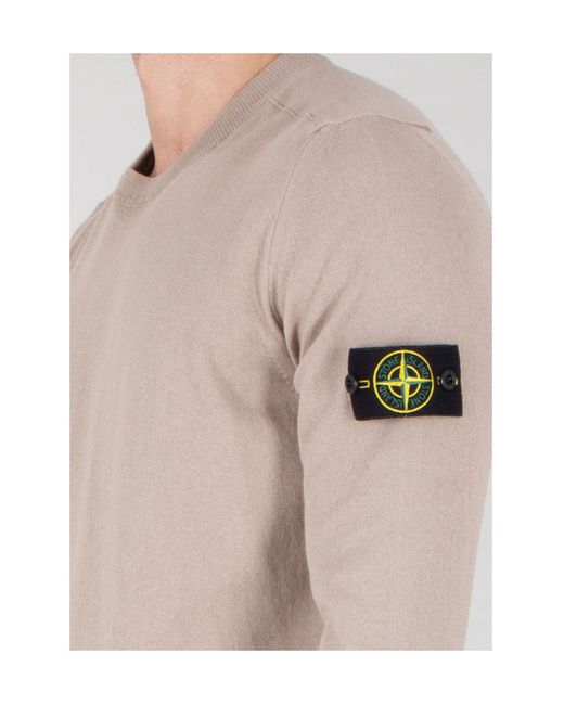 Stone Island Blue Compass-Patch Sweater for men