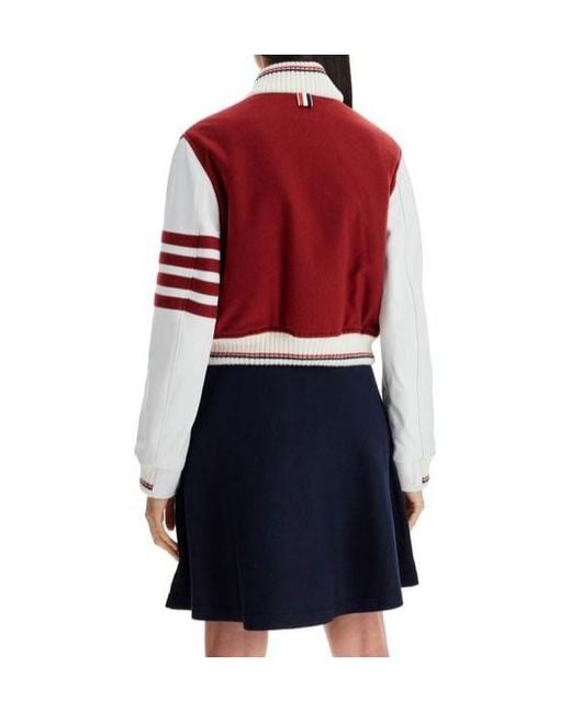 Thom Browne Red Striped Buttoned Jacket