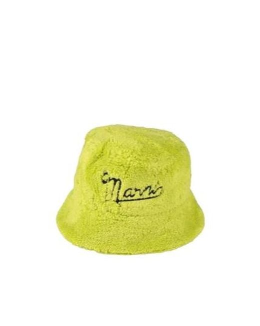 Marni Yellow Solid Color Fisherman Hat