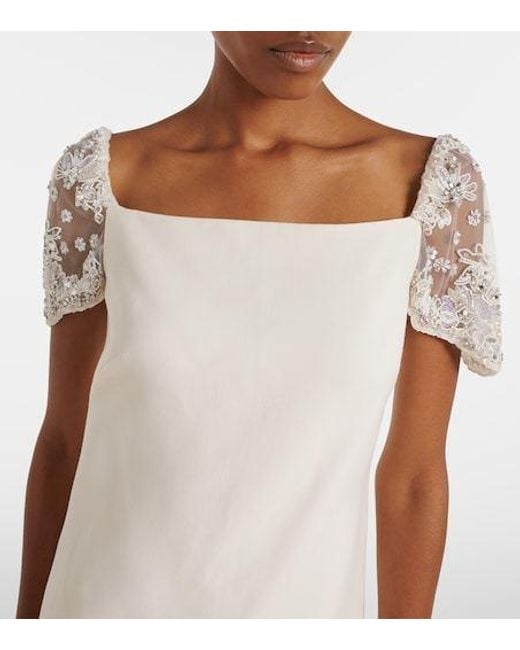 Valentino White Crepe Couture Embellished Minidress