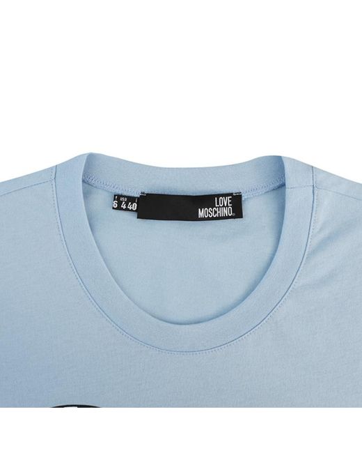 Moschino Blue Heart-Shaped Logo T-Shirt