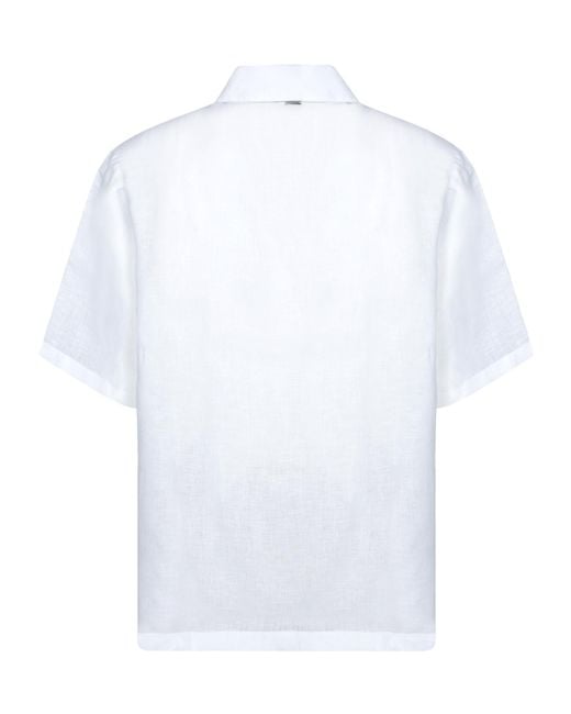 Herno White Short Sleeved Buttoned Shirt for men