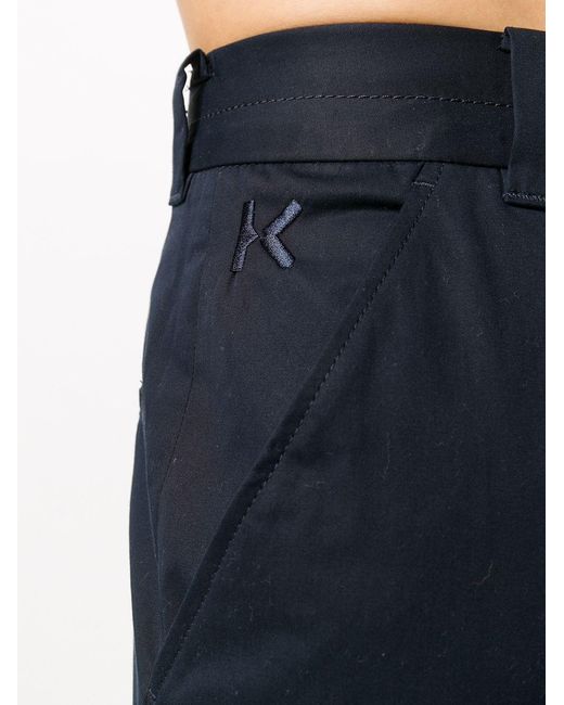 KENZO Blue Ankle-Exposed Casual Pants for men