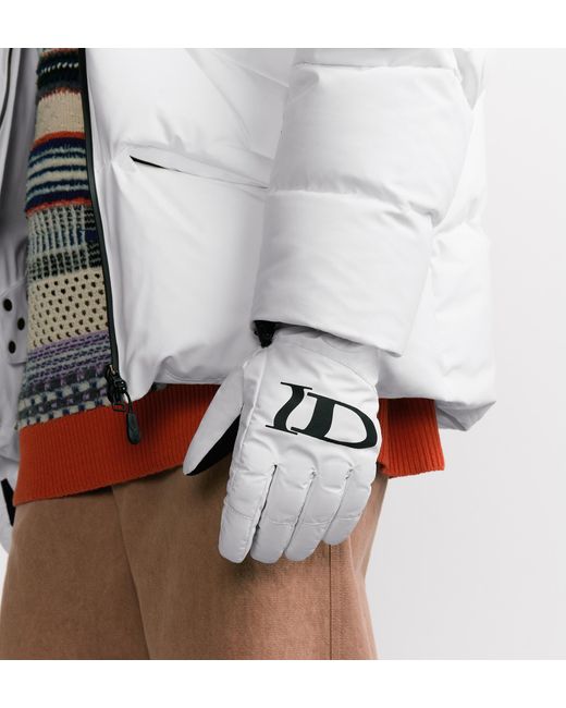 Dior White And Lewis Hamilton Ski Gloves for men