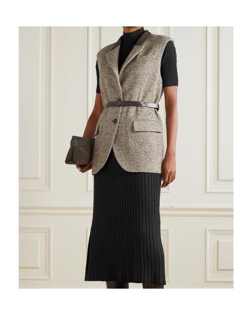 Brunello Cucinelli Black High-Neck Short-Sleeved Dress