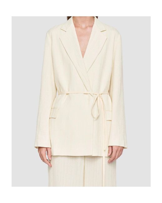 Joseph Natural Gibellina Amelot Belted Jacquard Blazer