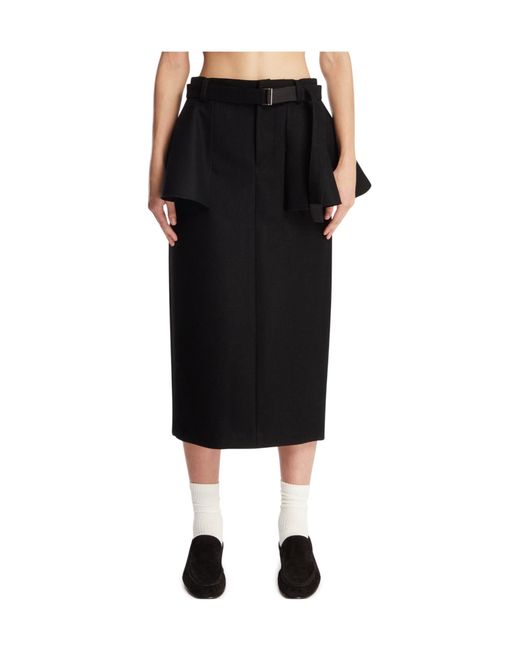 Sacai Black Belted Skirt
