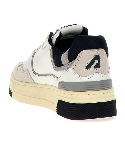 Autry White Clc Lace-Up Sneakers for men