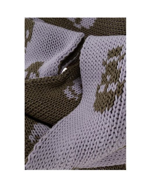 McQueen Purple Tasseled Scarf