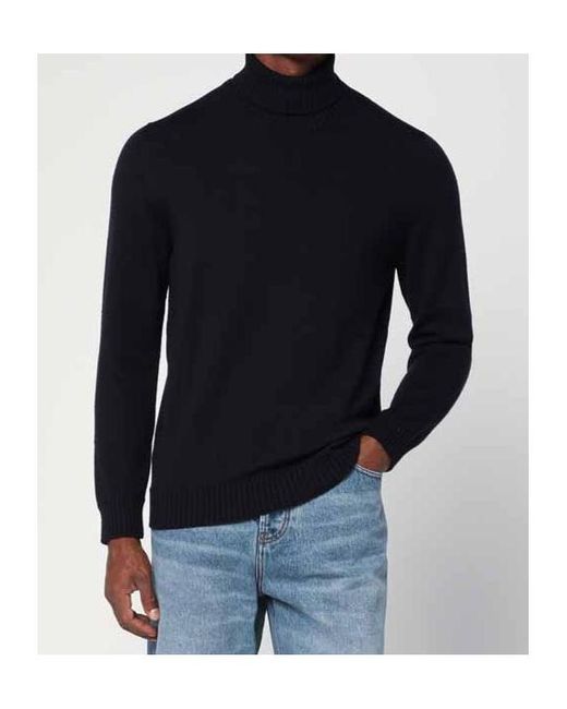 Drumohr Blue Turtleneck Long-Sleeves Sweater for men