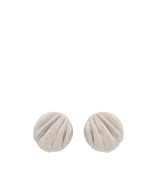 Chloé White Chloé Pleats Clip-On Earrings