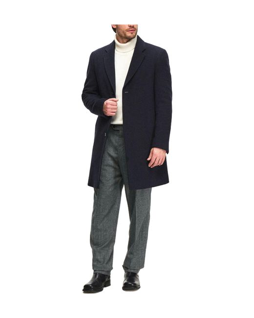 Boss Blue Solid Color Coat for men