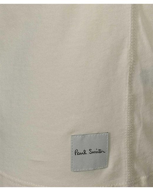 Paul Smith Natural Logo-Patch Cotton T-Shirt for men