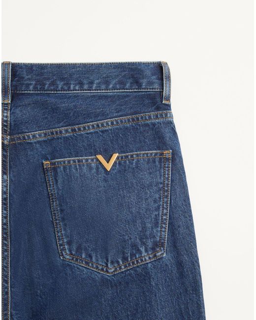 Valentino Blue Vgold Straight-Leg Jeans for men