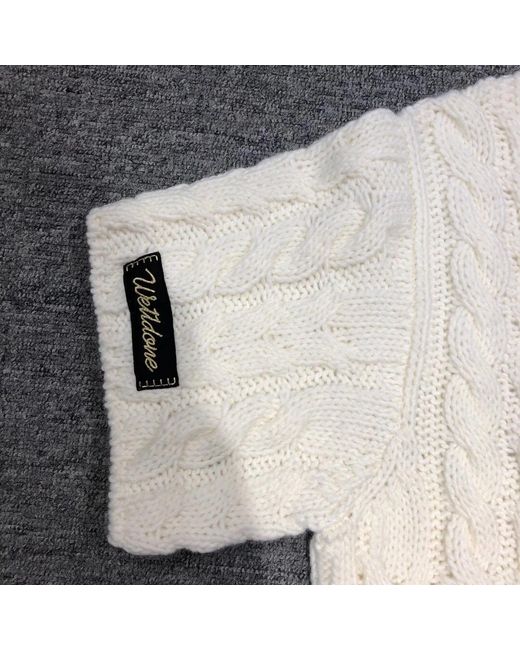 we11done White Oversized Cable-Knit Jumper