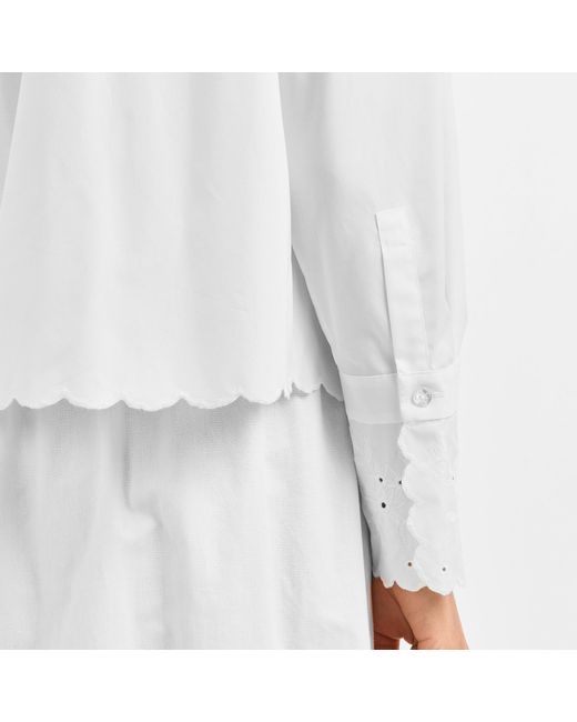 Weekend by Maxmara White Solid Color Long Sleeve Shirt