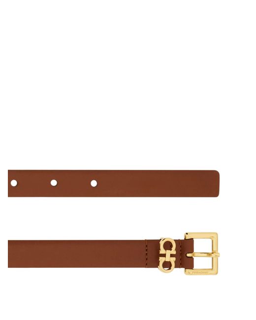 Ferragamo White Ferragamo Gancini Buckle Belt