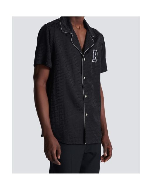 Balmain Black Varsity Pyjama Shirt for men